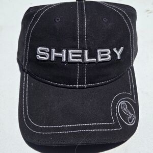 Shelby Black Cap with White Stitching